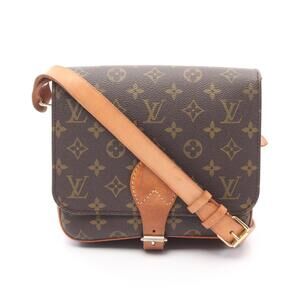 Louis Vuitton Cartessier Shoulder Bag Canvas Leather Monogram Brown